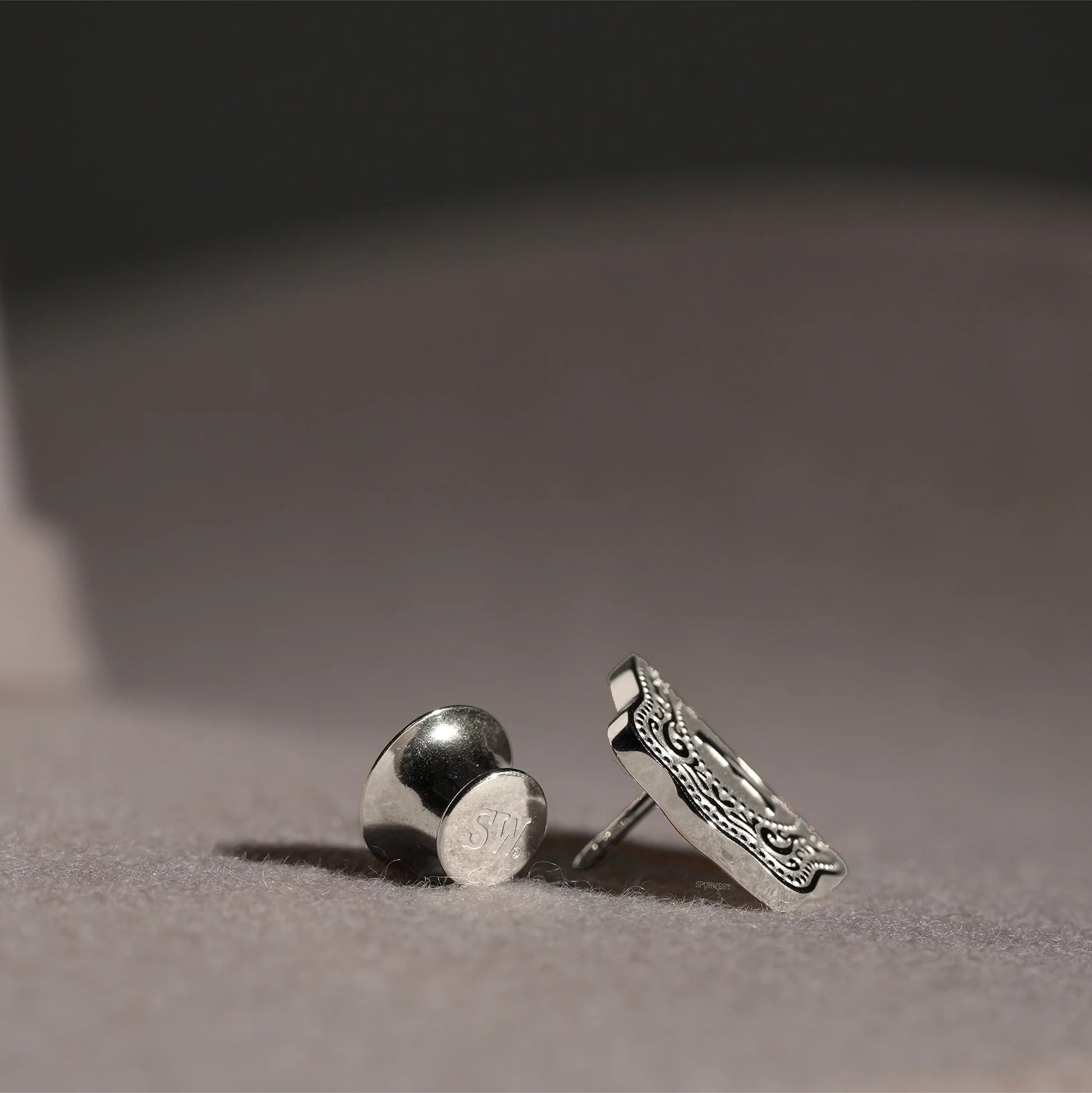 SpurWest Mini Belt Buckle Hatpin (Initial) Silver