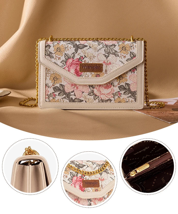 Wrangler Floral Print Chain Crossbody Bag