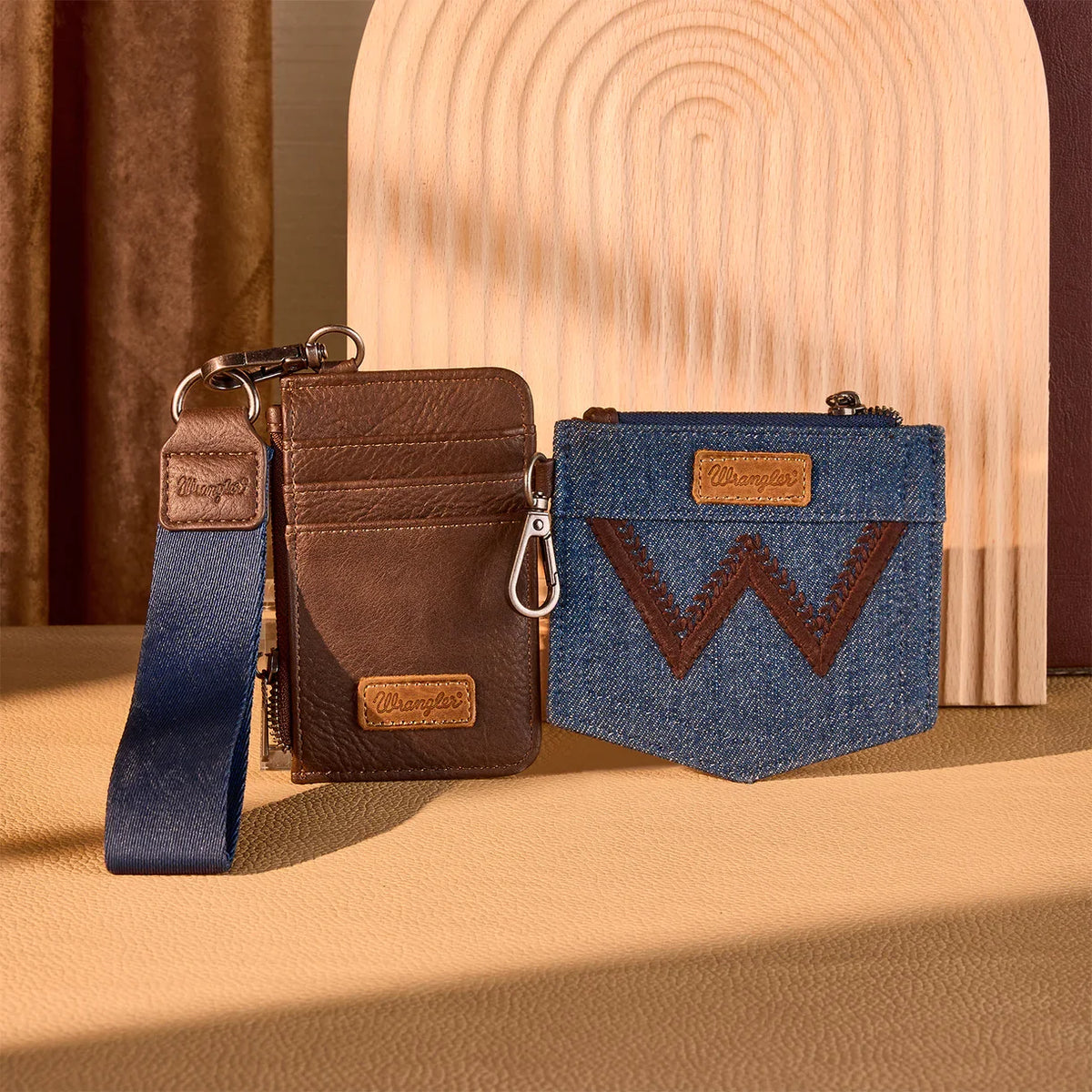 Wrangler Embroidered Dual Pouch Wristlet