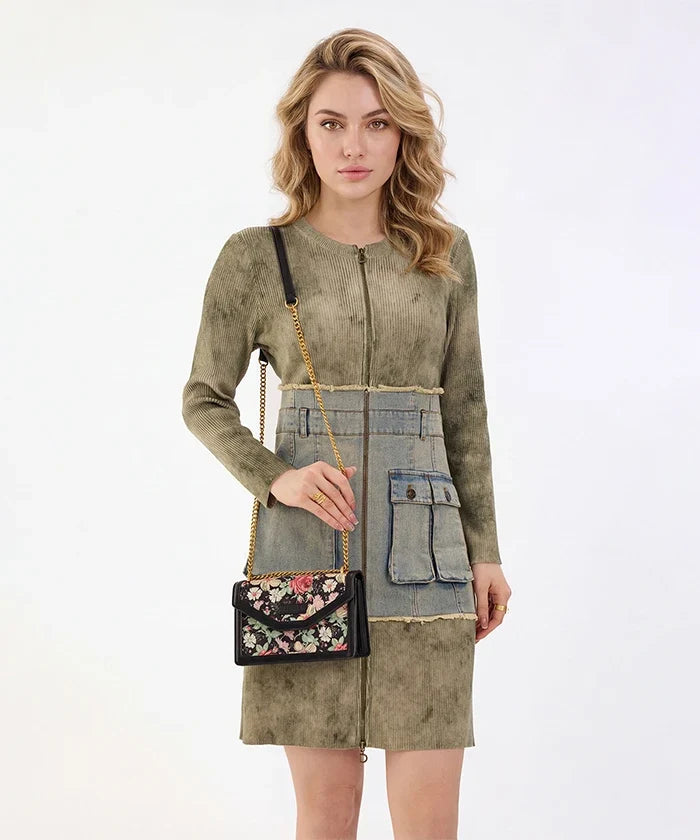 Wrangler Floral Print Chain Crossbody Bag