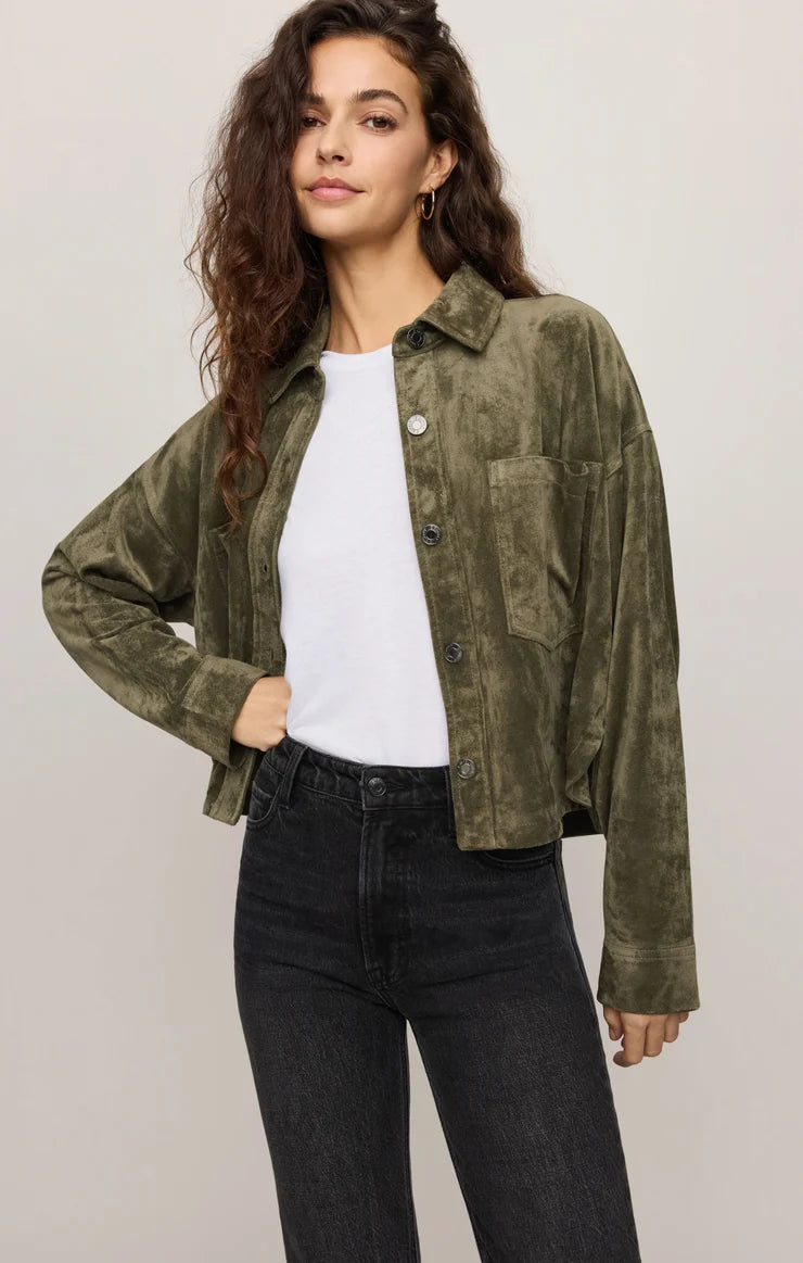 Z Supply All Day Cropped Suede Jacket