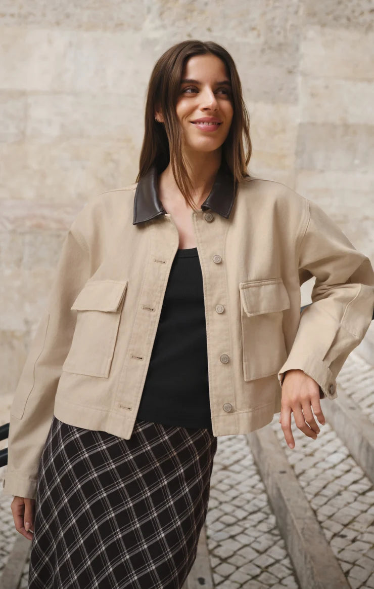 Z Supply Rey Cropped Denim Chore Jacket