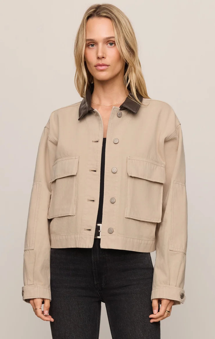 Z Supply Rey Cropped Denim Chore Jacket