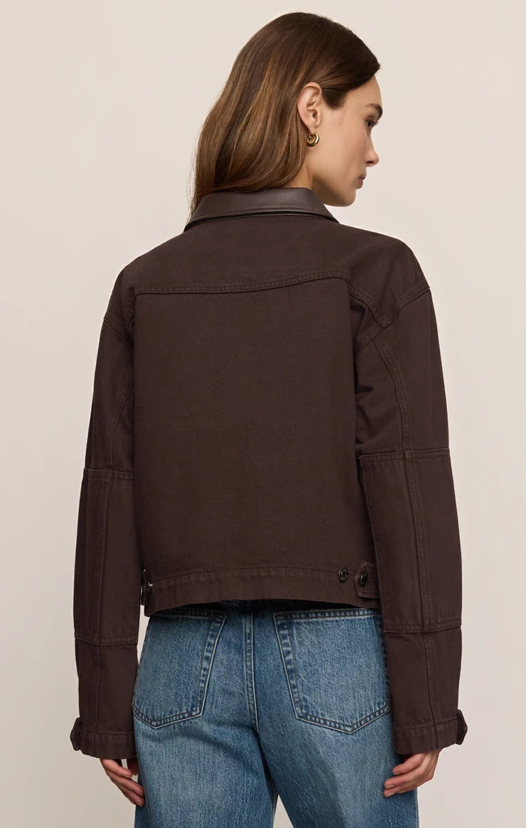 Z Supply Rey Cropped Chore Jacket Umber