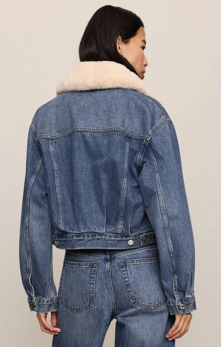 Z Supply The Daily Denim Fur Jacket Hush
