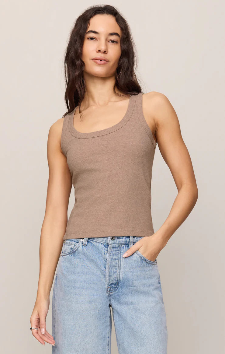 Z Supply Rowe Scoop Tank Heather Ash