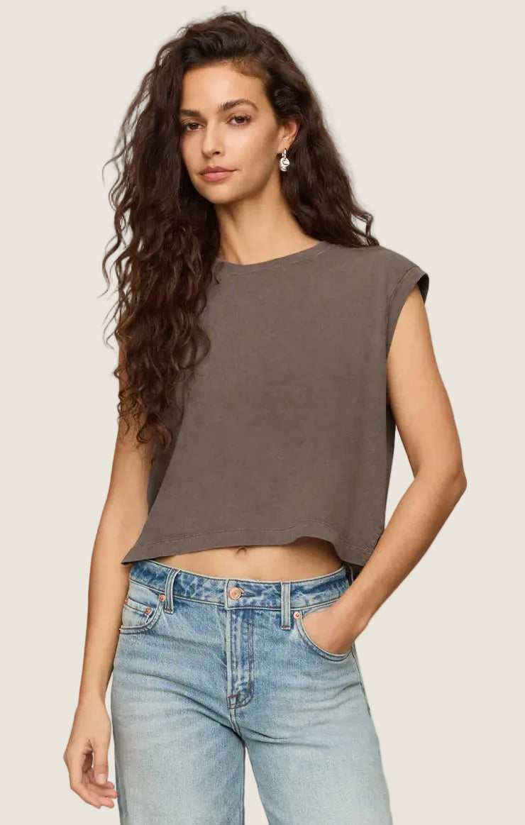Z Supply Flex Sleeveless Tee Pebble Coast