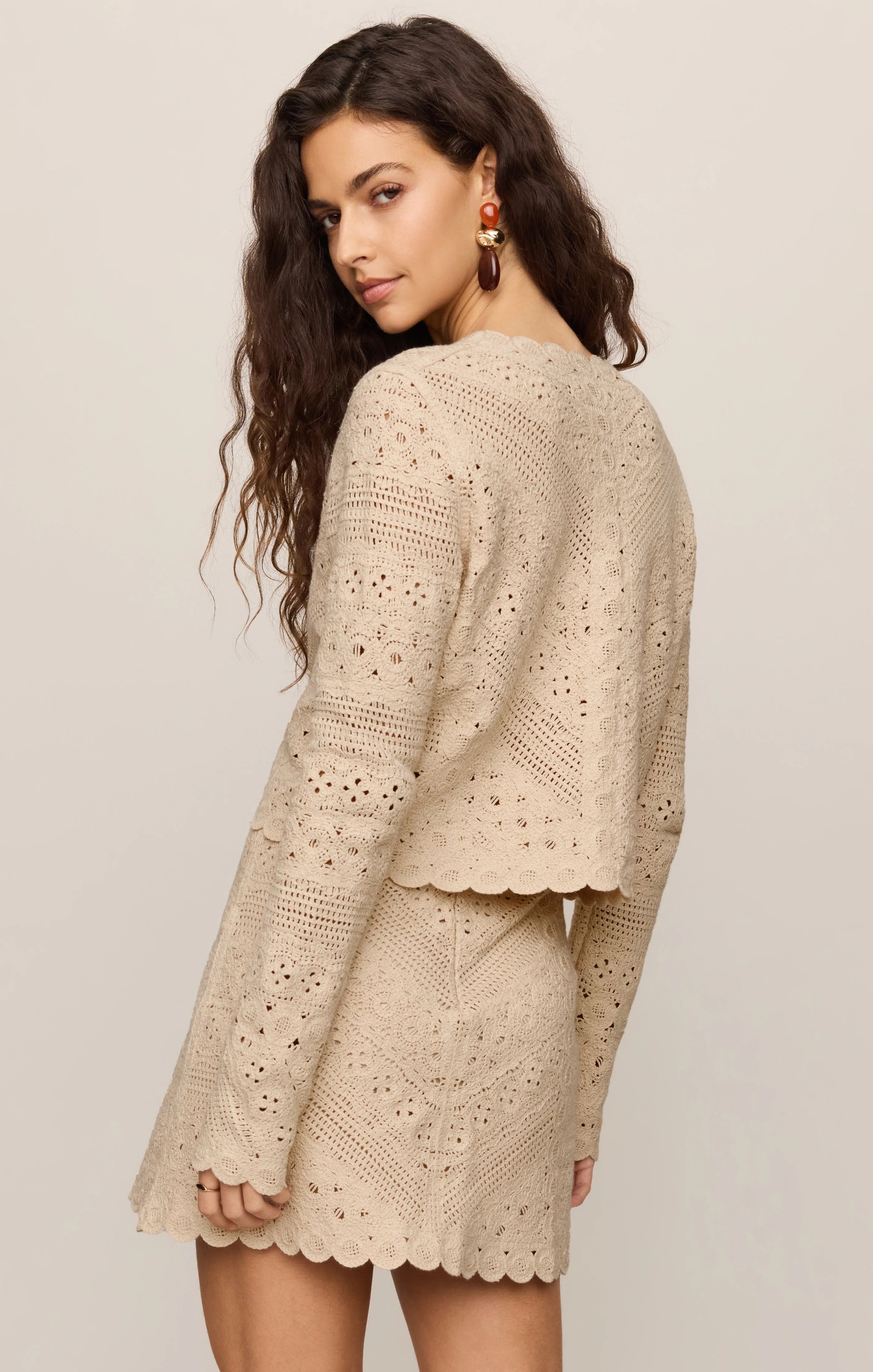 Z Supply Cressa Cropped Crochet Cardigan Natural