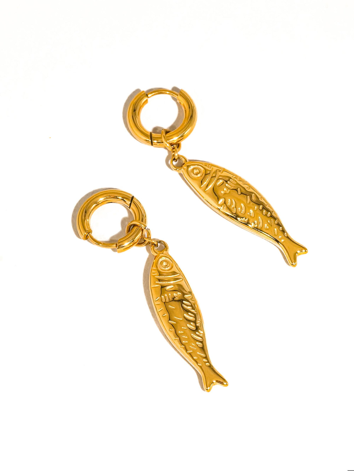 Flanerie Nibe 18K Gold Non-Tarnish Fish Hoop Earring