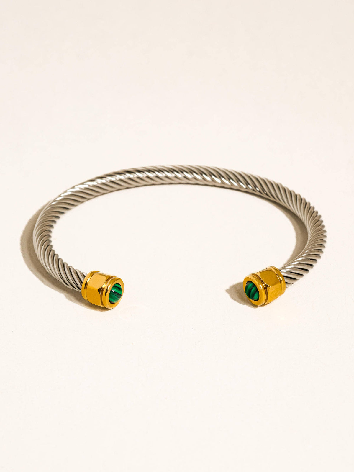 Flanerie Vail 18K Gold Non-Tarnish Stone Braided Bangle