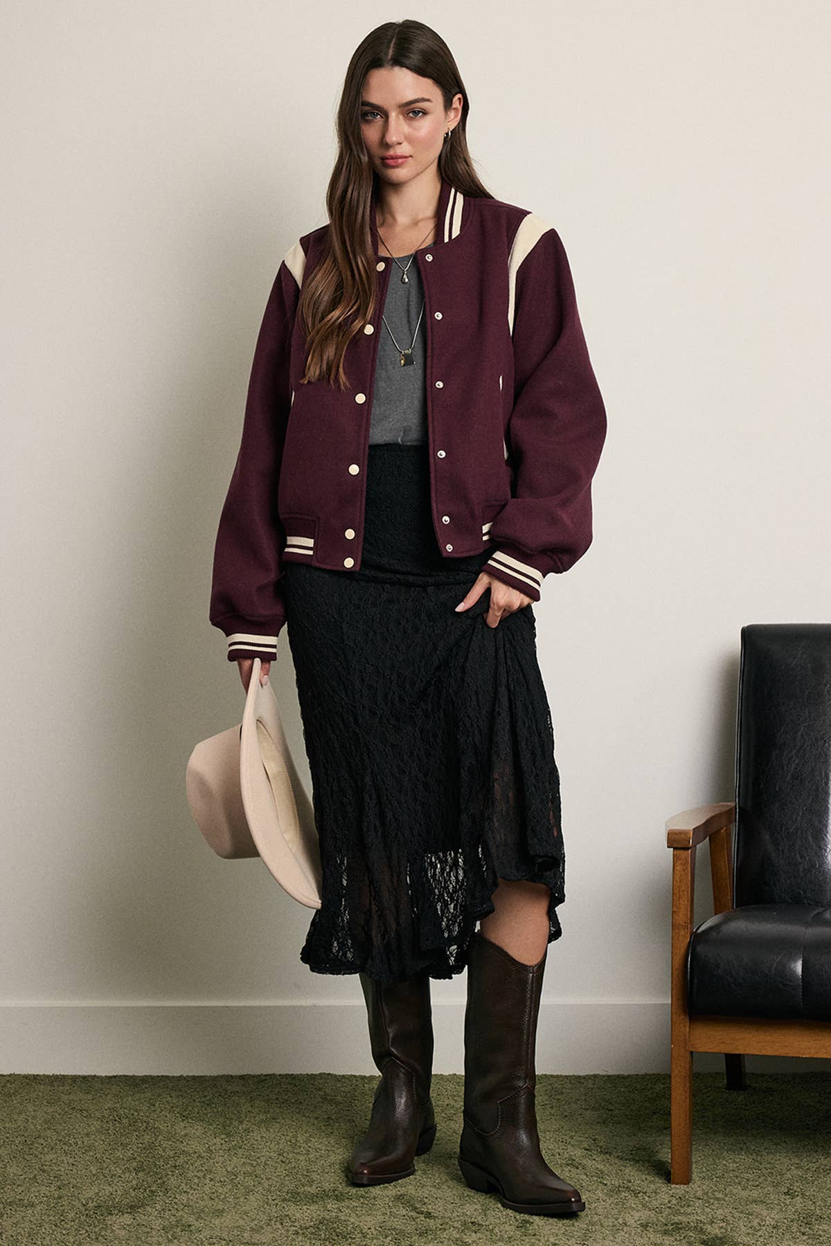 Raisonnel Quilting Vintage Varsity Bomber Jacket