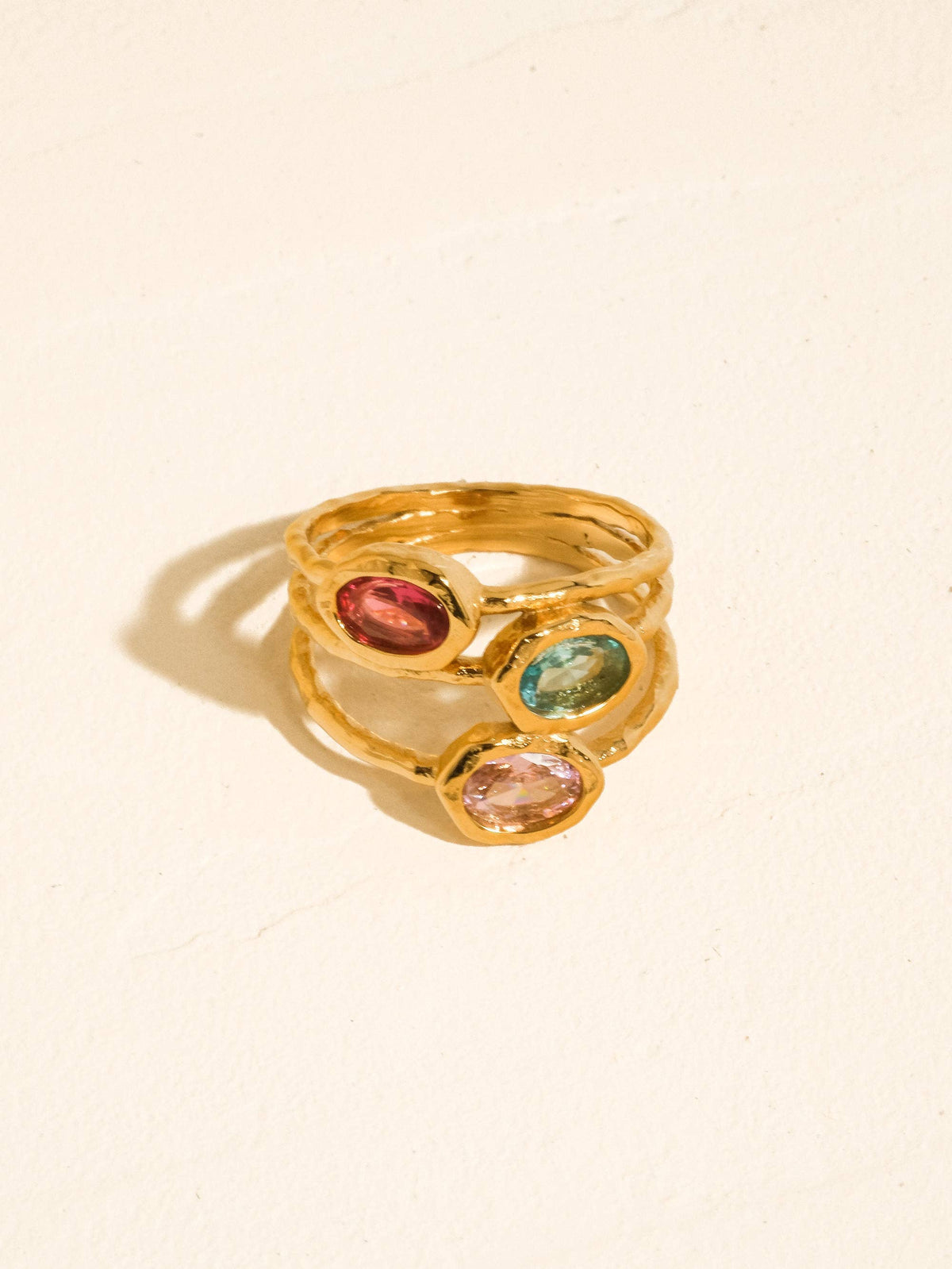 Flanerie Beaufay 18K Gold Non-Tarnish Vintage Gemstone Ring
