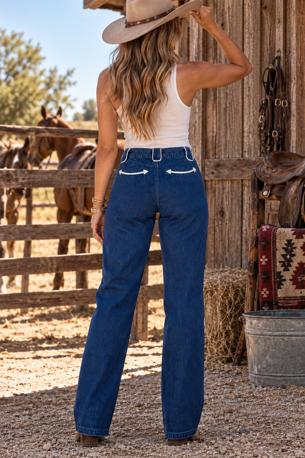 Women's Howdy Hanny Denim Smiley Pants
