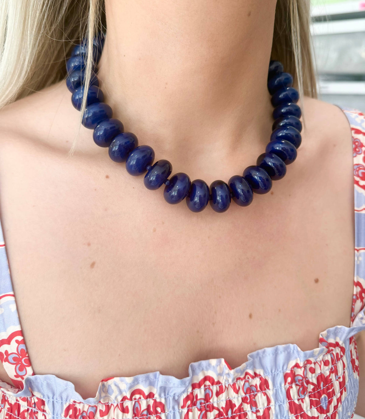 Gemelli Bailey Chunky Beaded Necklace- Turquoise