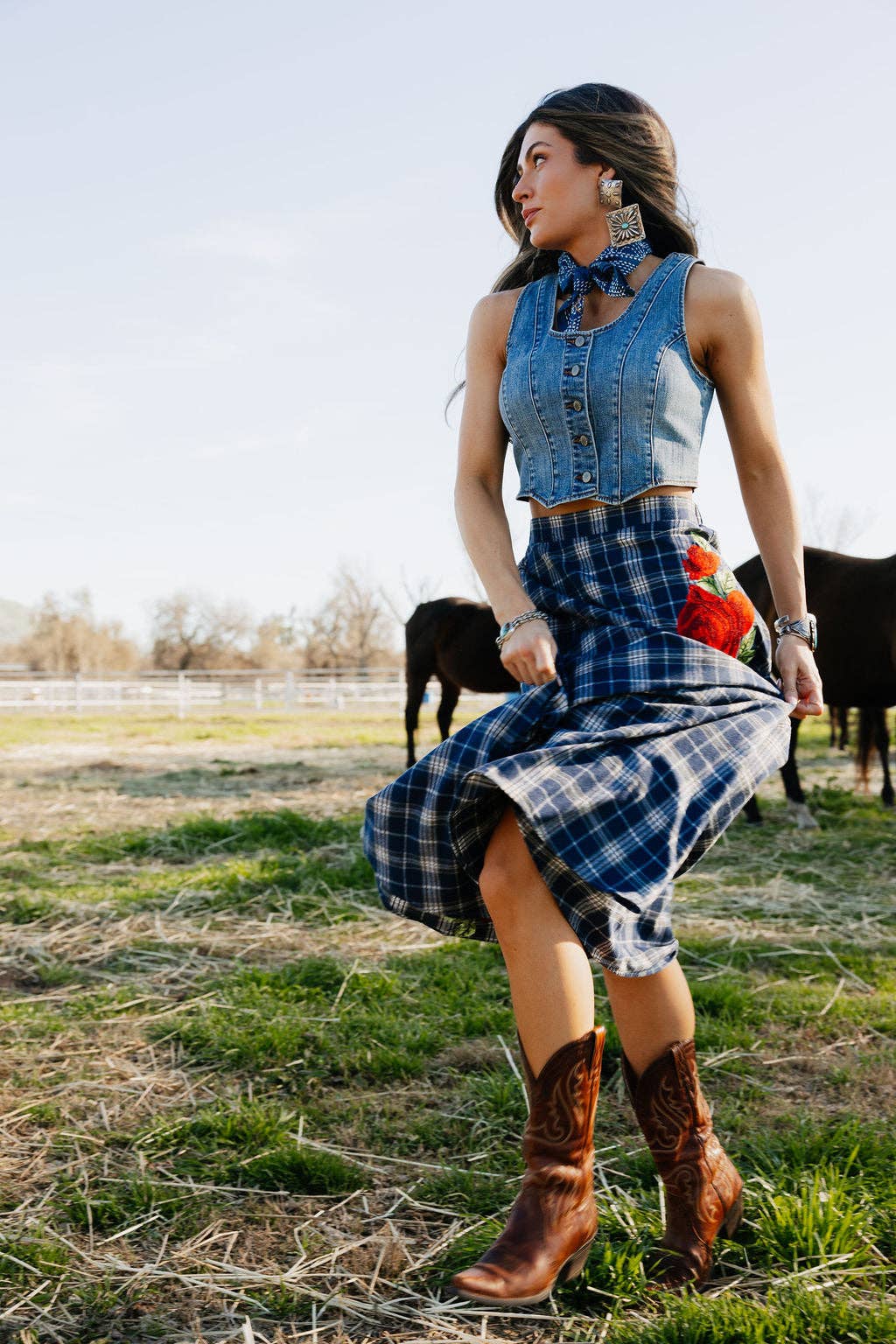 Rodeo Quincy Sweet Blue Rodeo Skirt