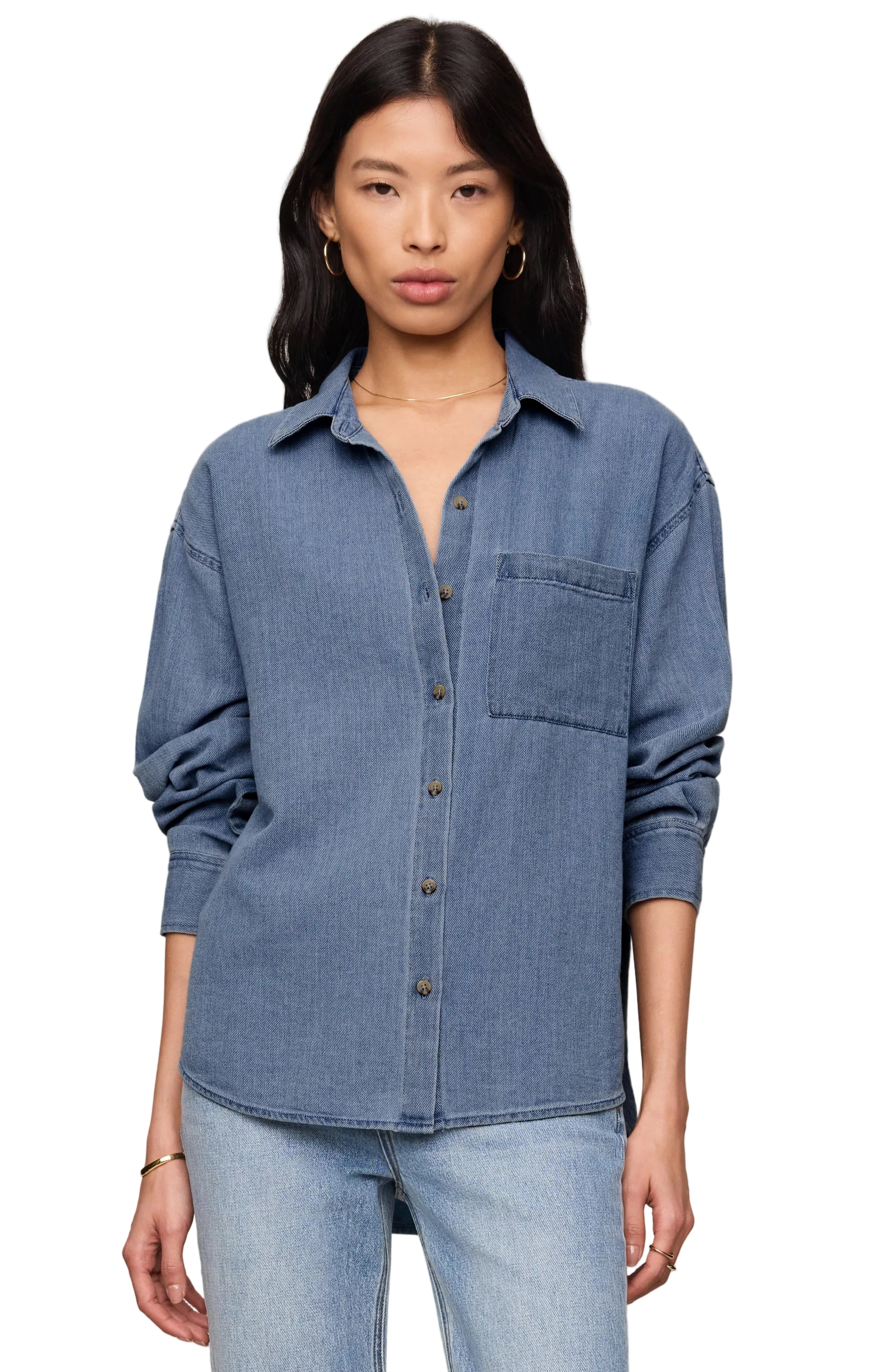 The Perfect Twill Button Up Classic Indigo