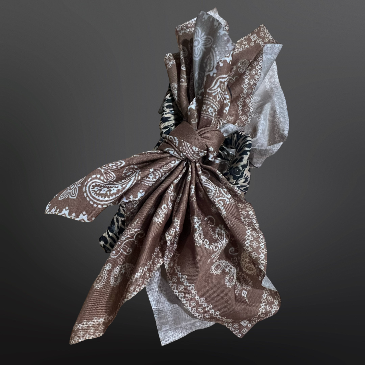 Westrian International Western Paisley Claw Clip Hair Bow Bandana Print