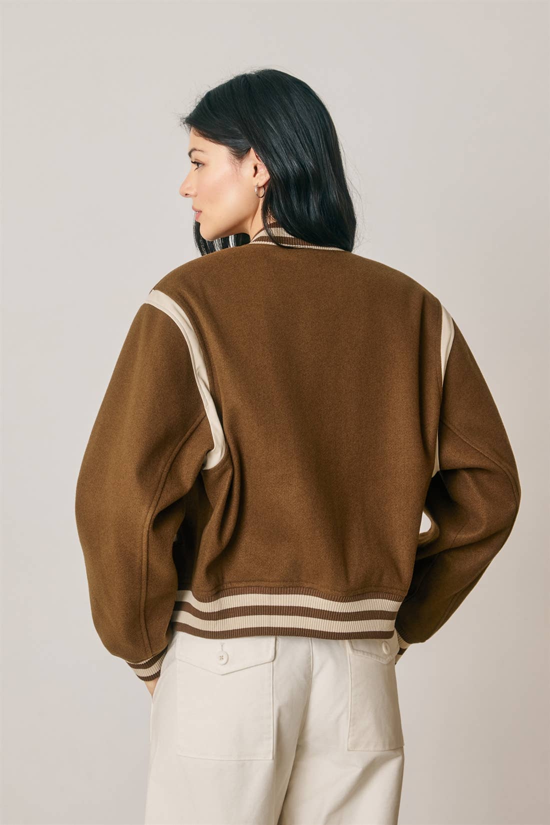 Shrunken Varsity Bomber Jacket
