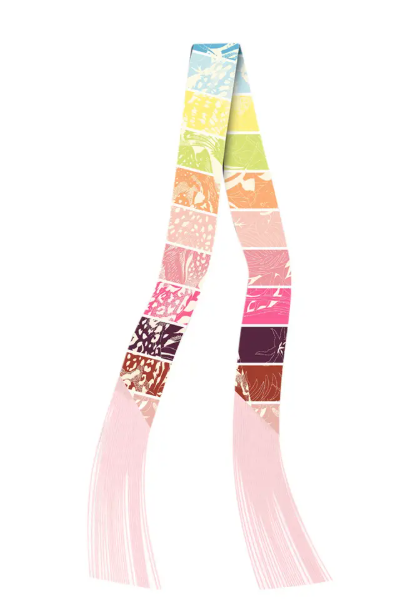 Gemelli Rainbow Fringe Twilly
