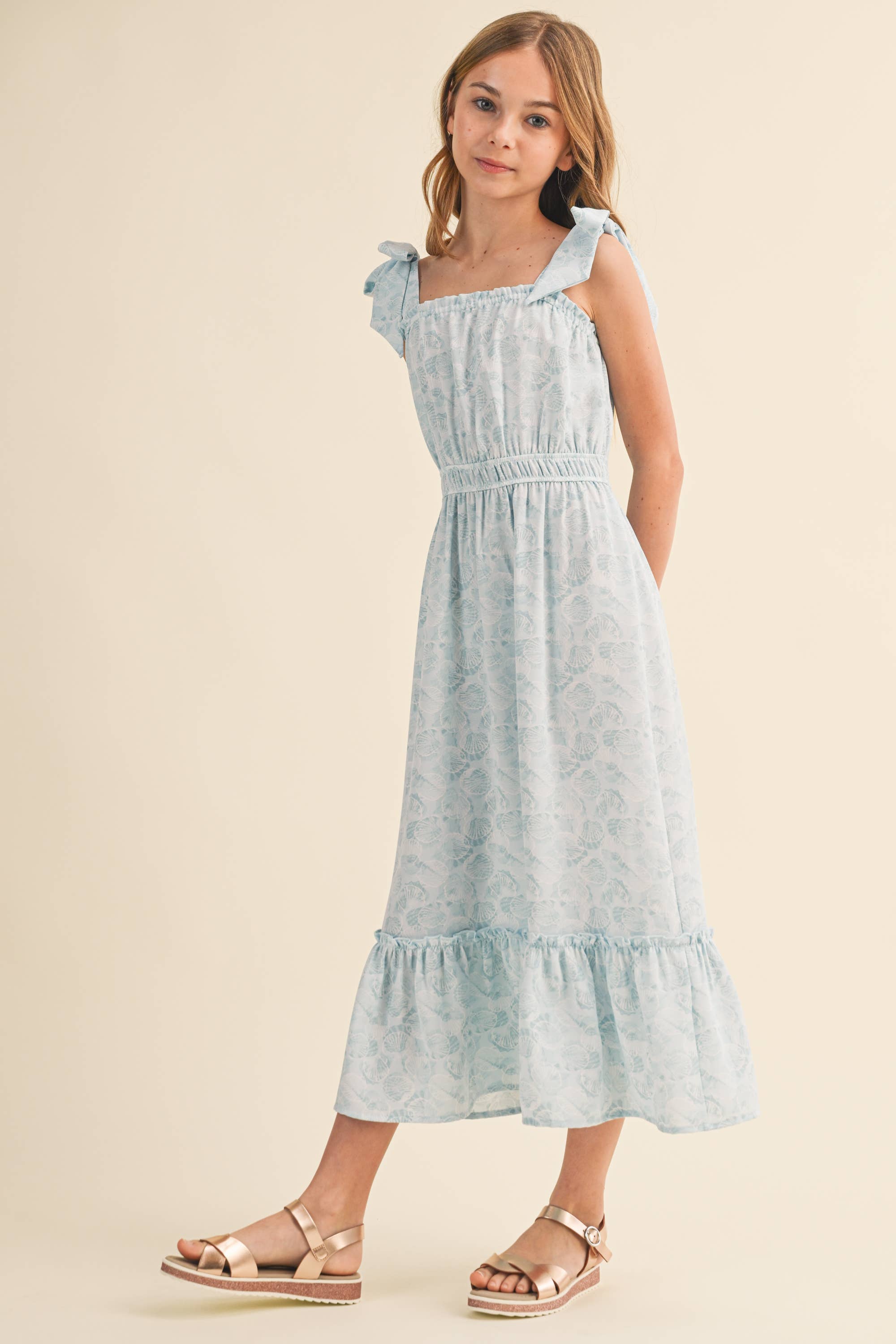 Heart and Arrow Girls Strappy Juliette Waist Mini Dress