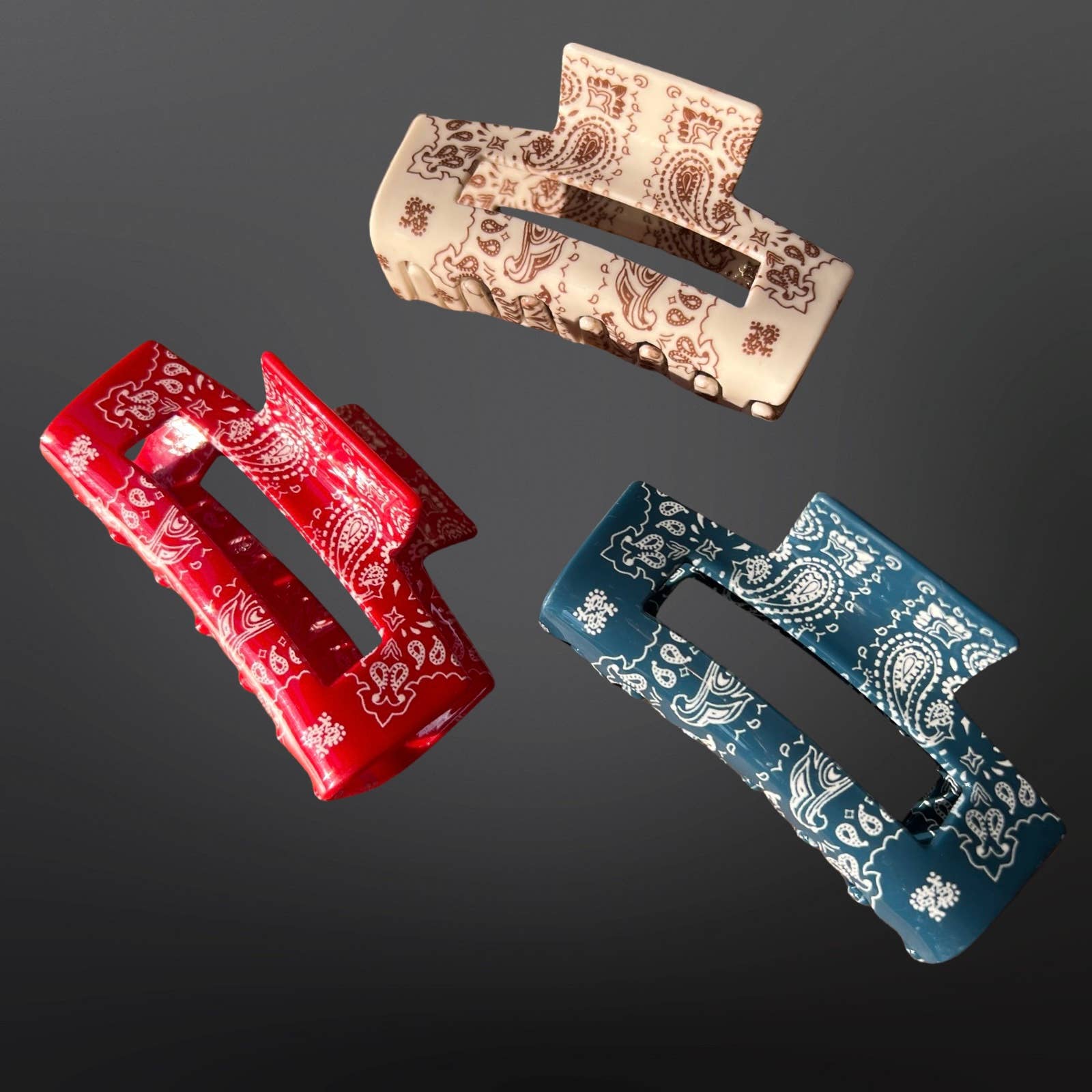 Westrian International Western Paisley Bandana Print Claw Clip