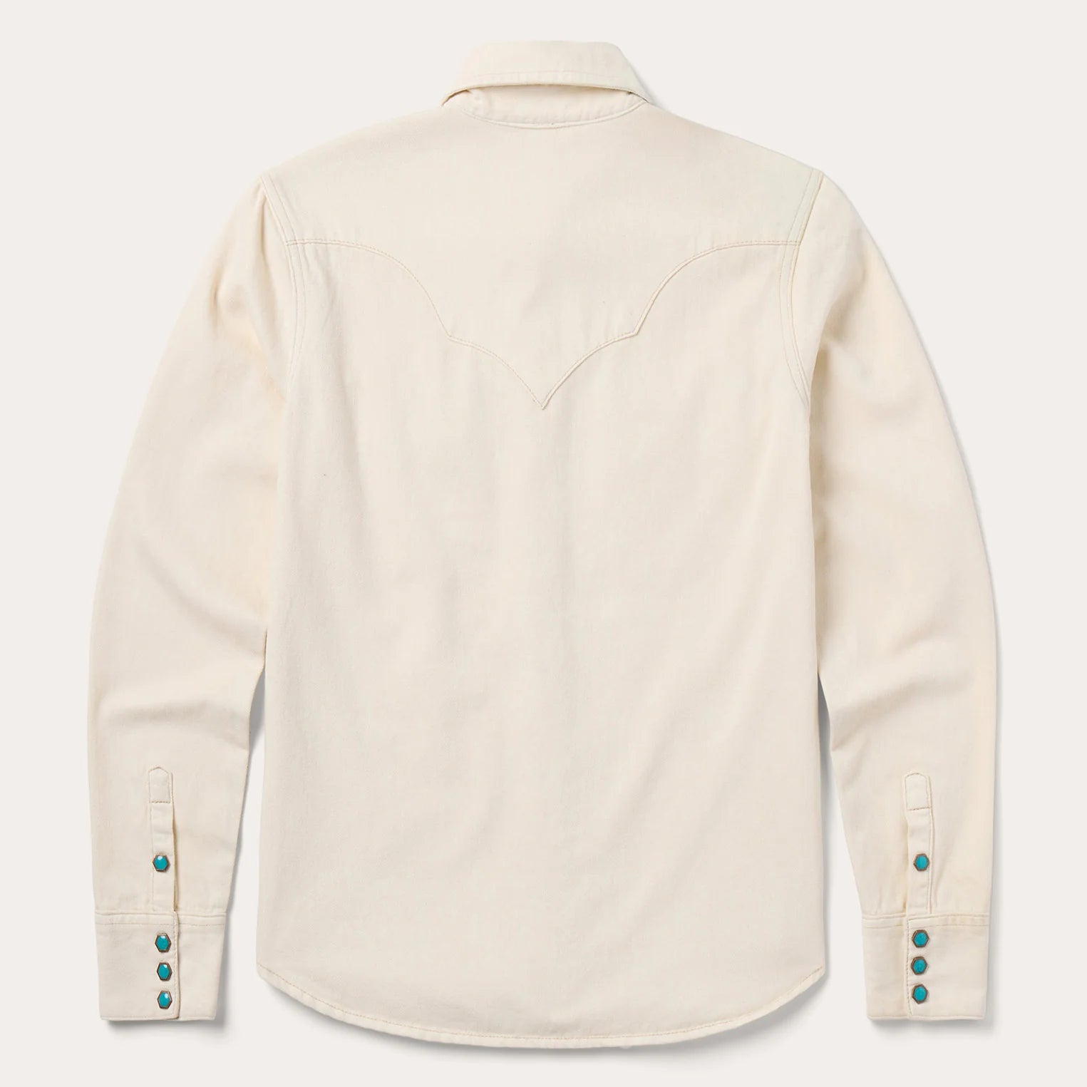 Women's Stetson Denim Cream Turquoise Pearl Snap Shirt