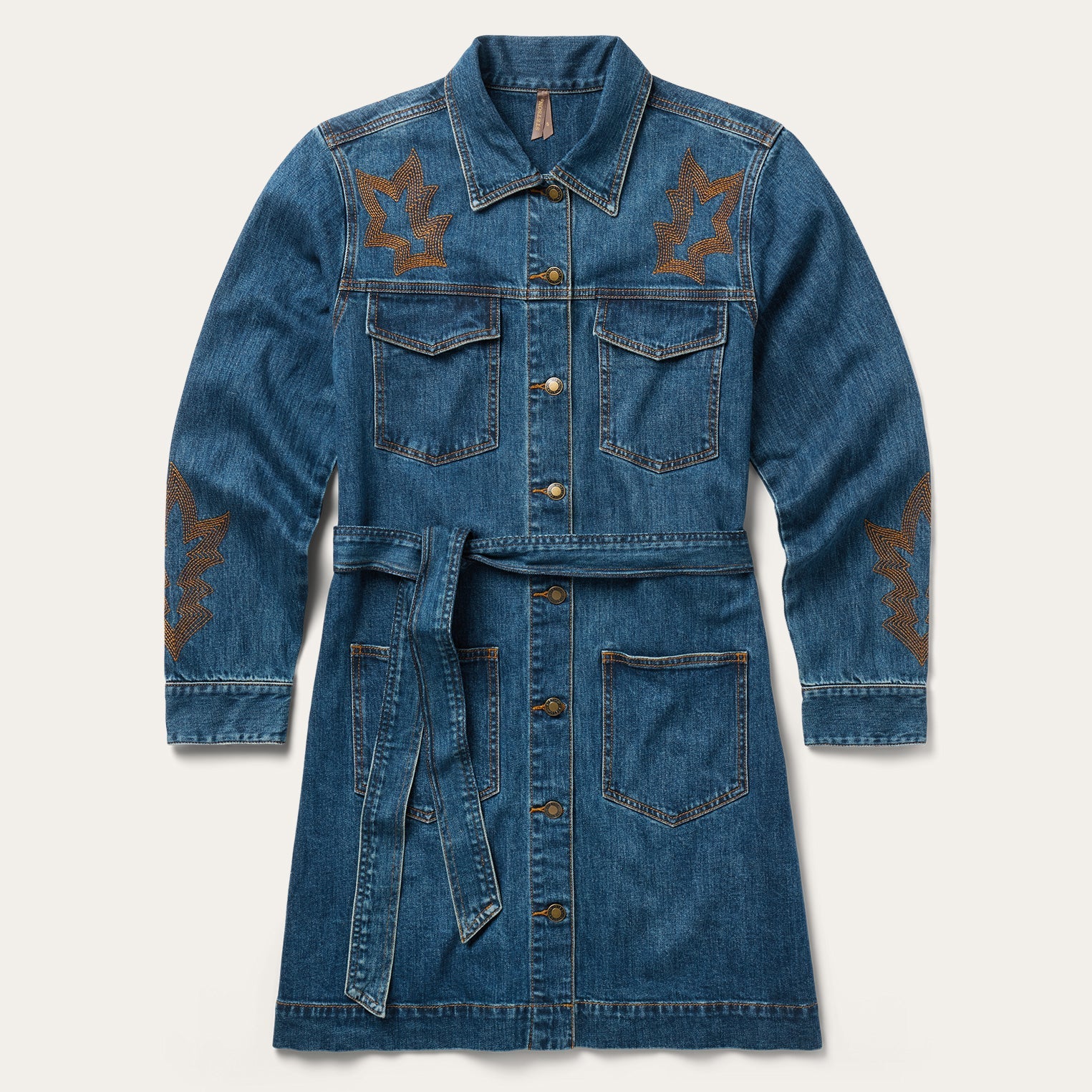 Ladies - Stetson Denim Button Up Dress W/ Embroidery