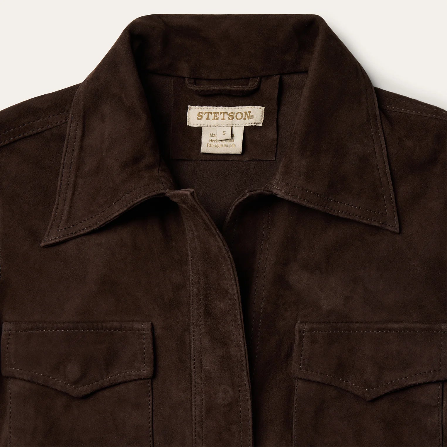 Ladies -  Stetson Chocolate Brown Lamb Skin Shirt Dress
