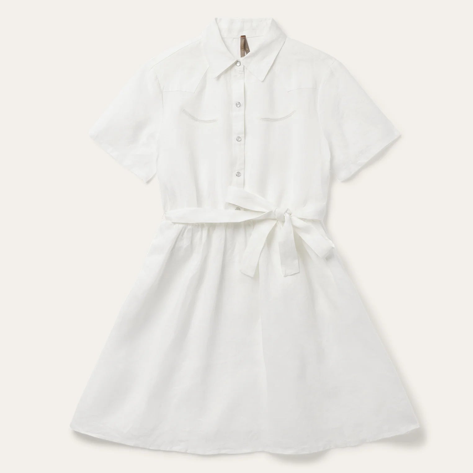 Ladies - Stetson White Linen Tie Dress
