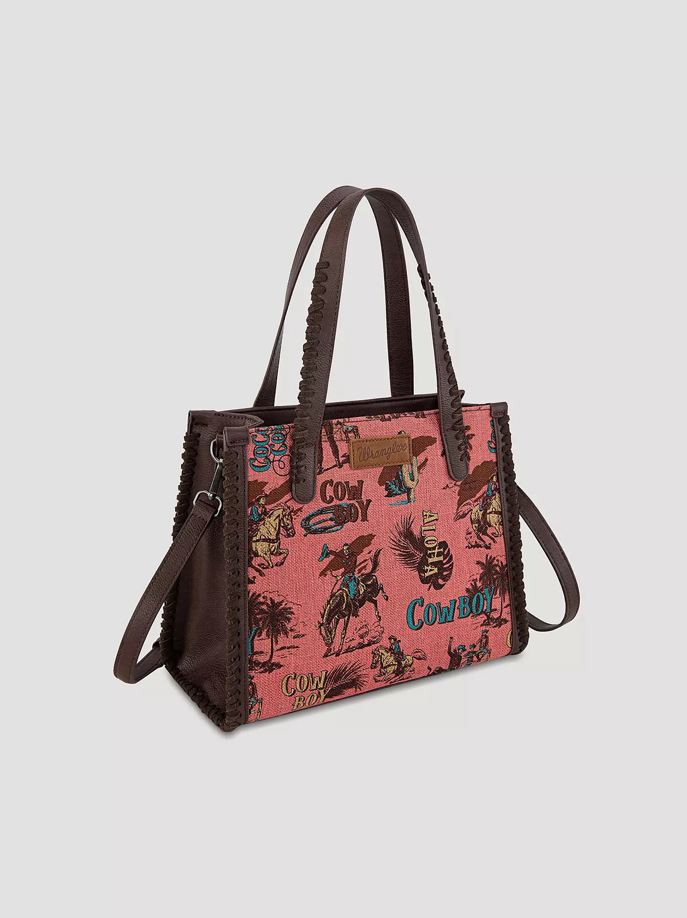 Wrangler Aloha Cowboy Print Small Tote Pink
