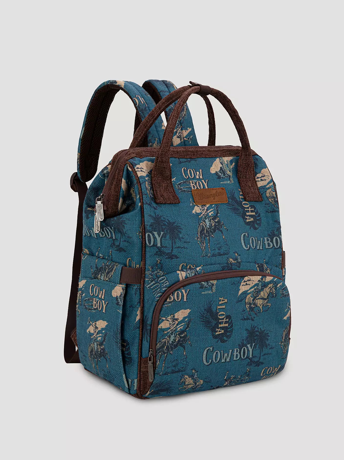 Wrangler Aloha Cowboy Print Backpack Blue