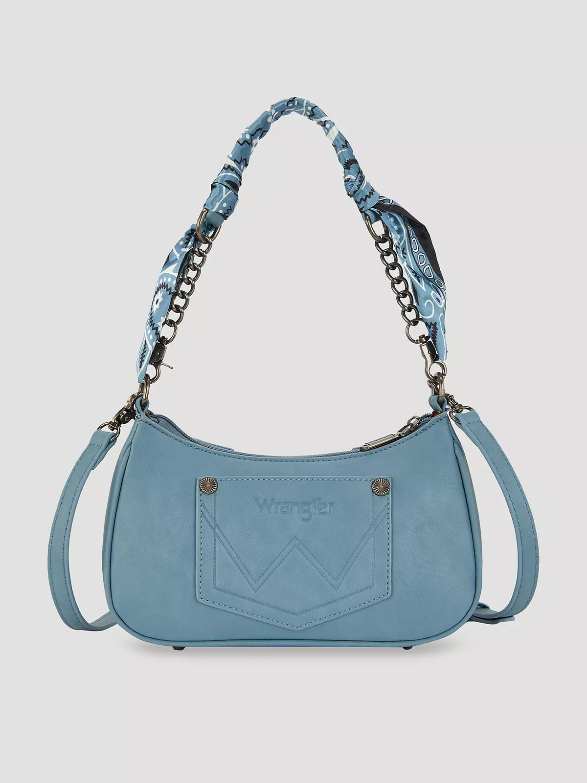 Wrangler Bandana Print Shoulder Bag- Blue
