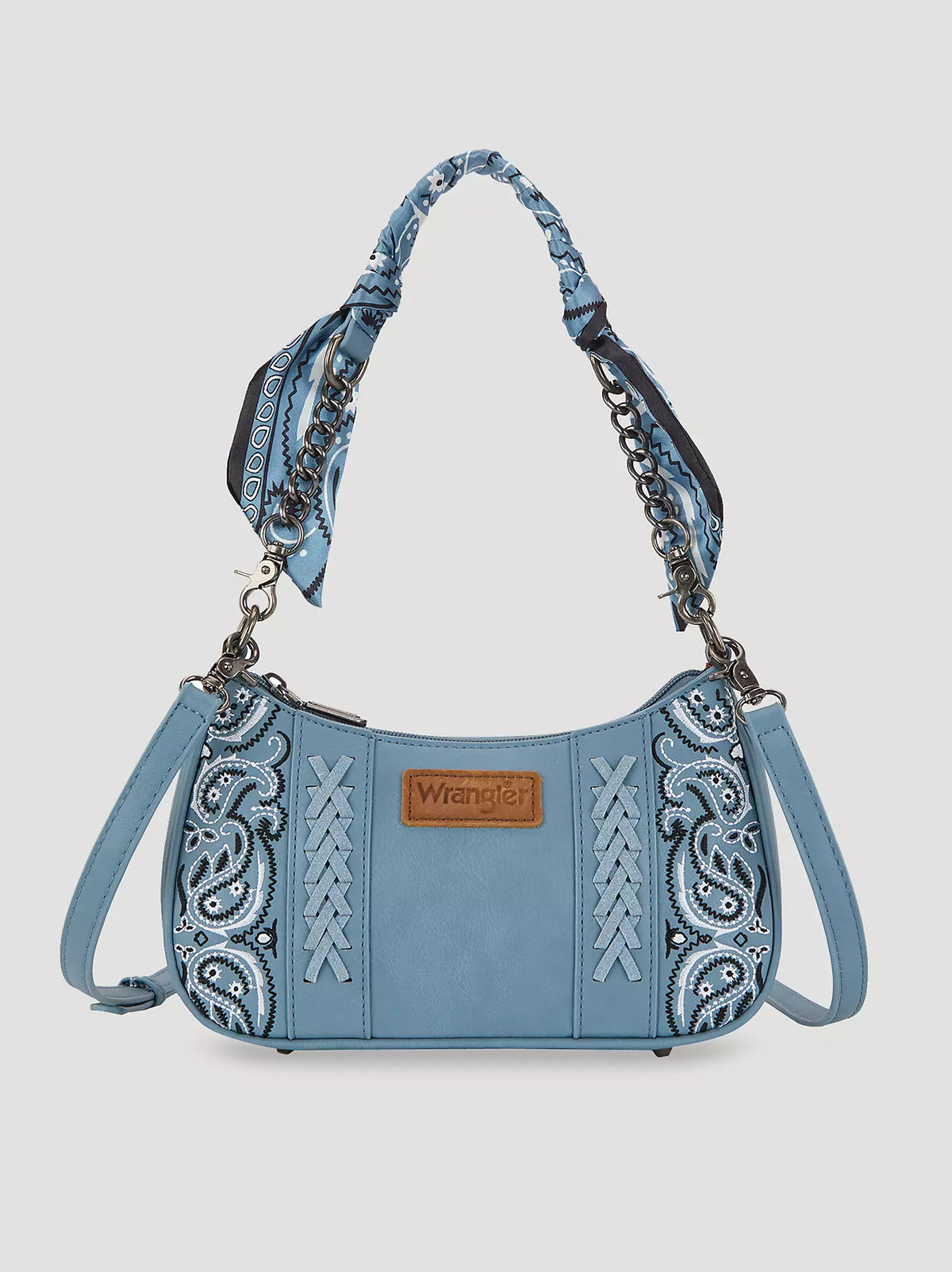 Wrangler Bandana Print Shoulder Bag- Blue