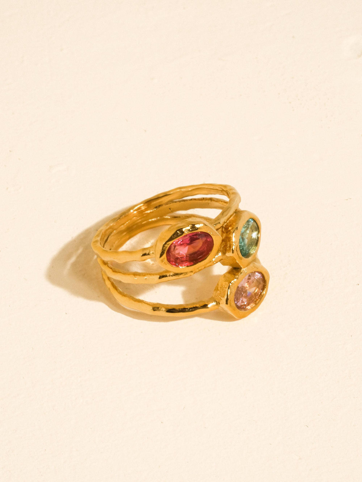 Flanerie Beaufay 18K Gold Non-Tarnish Vintage Gemstone Ring