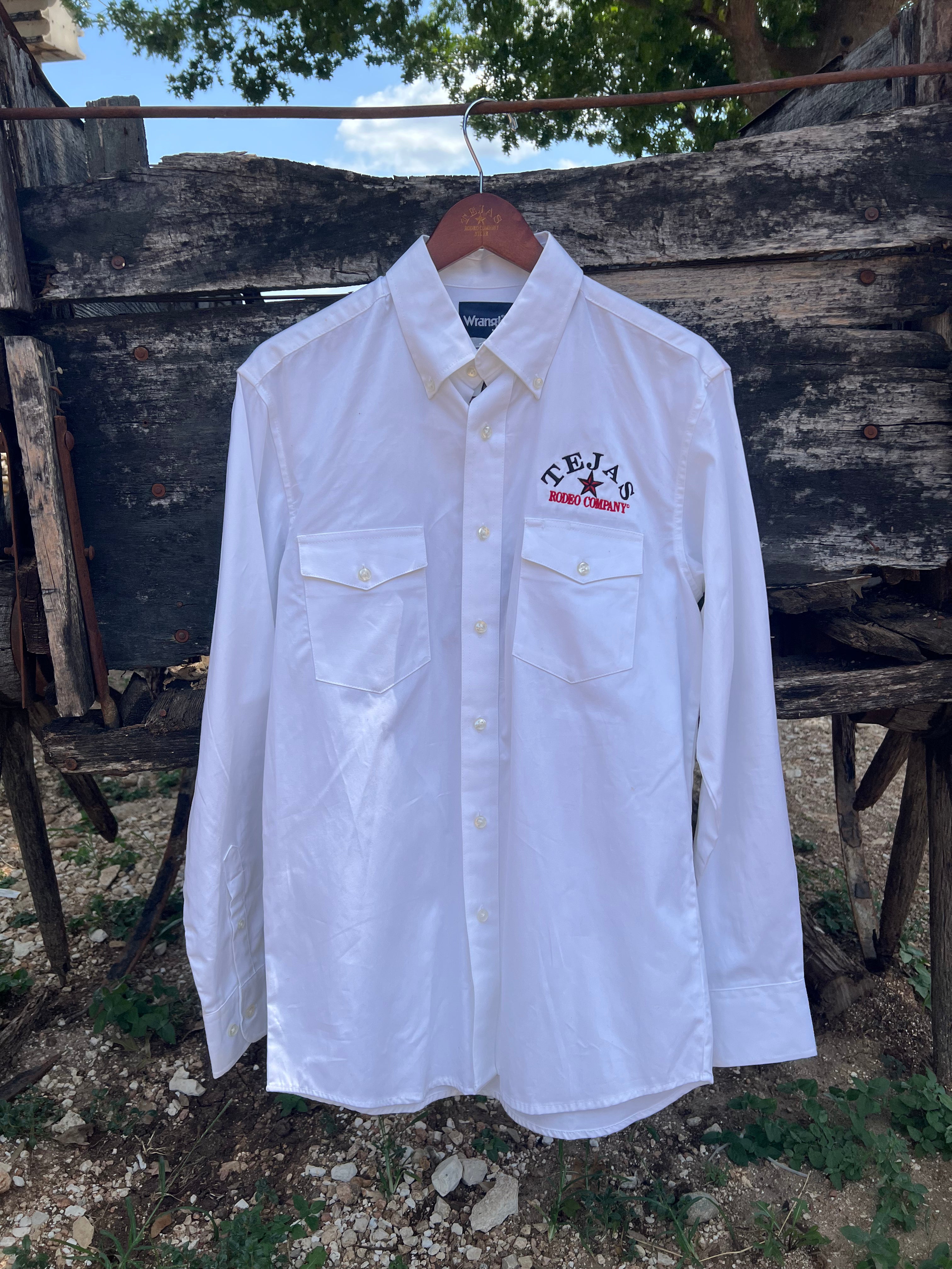 Men's - Wrangler George Strait X Tejas Rodeo Co. Solid Long Sleeve Shirt (relaxed fit)