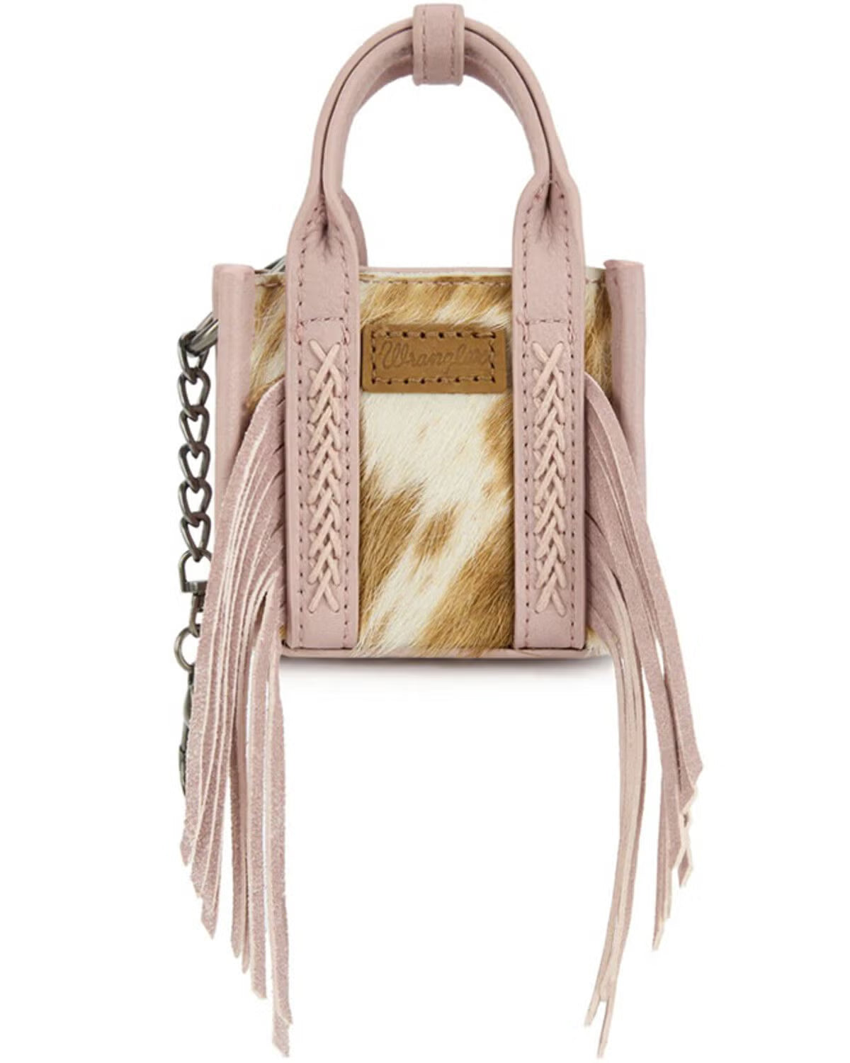 Wrangler Cowhide Mini Fringe Tote / Keychain Bag