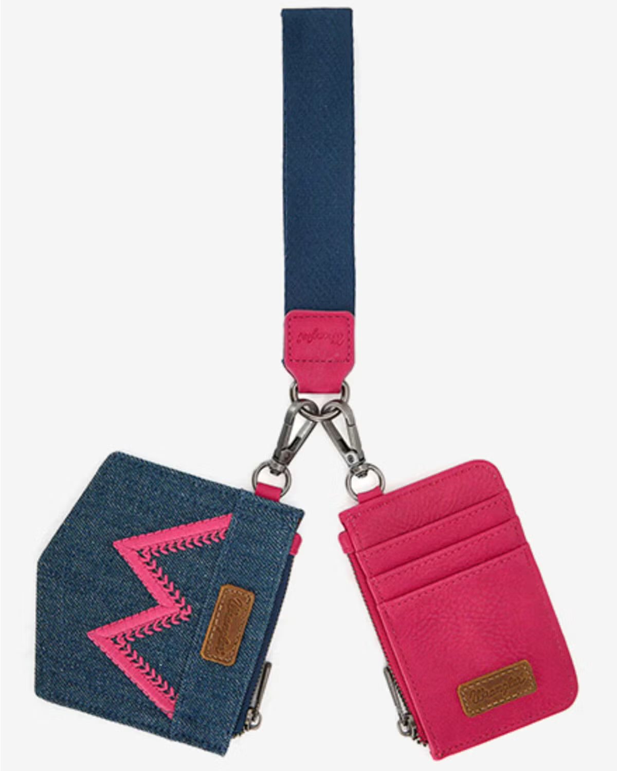 Wrangler Embroidered Dual Pouch Wristlet