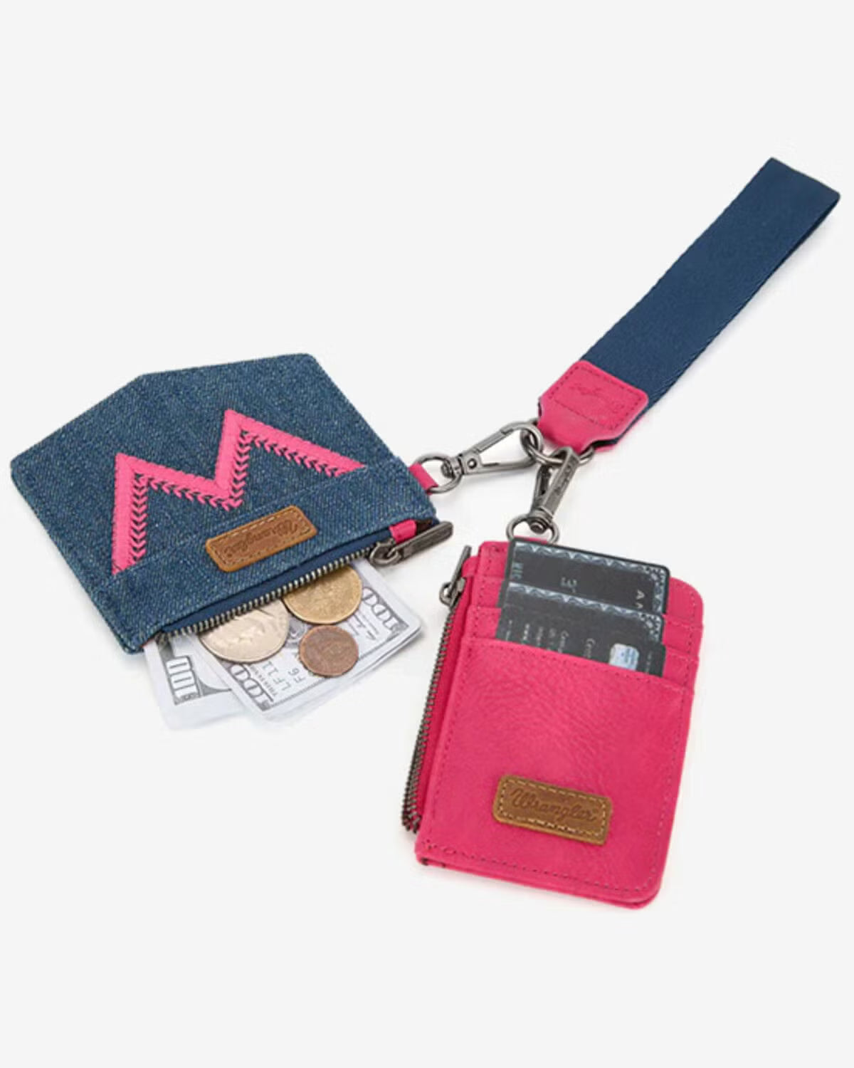 Wrangler Embroidered Dual Pouch Wristlet