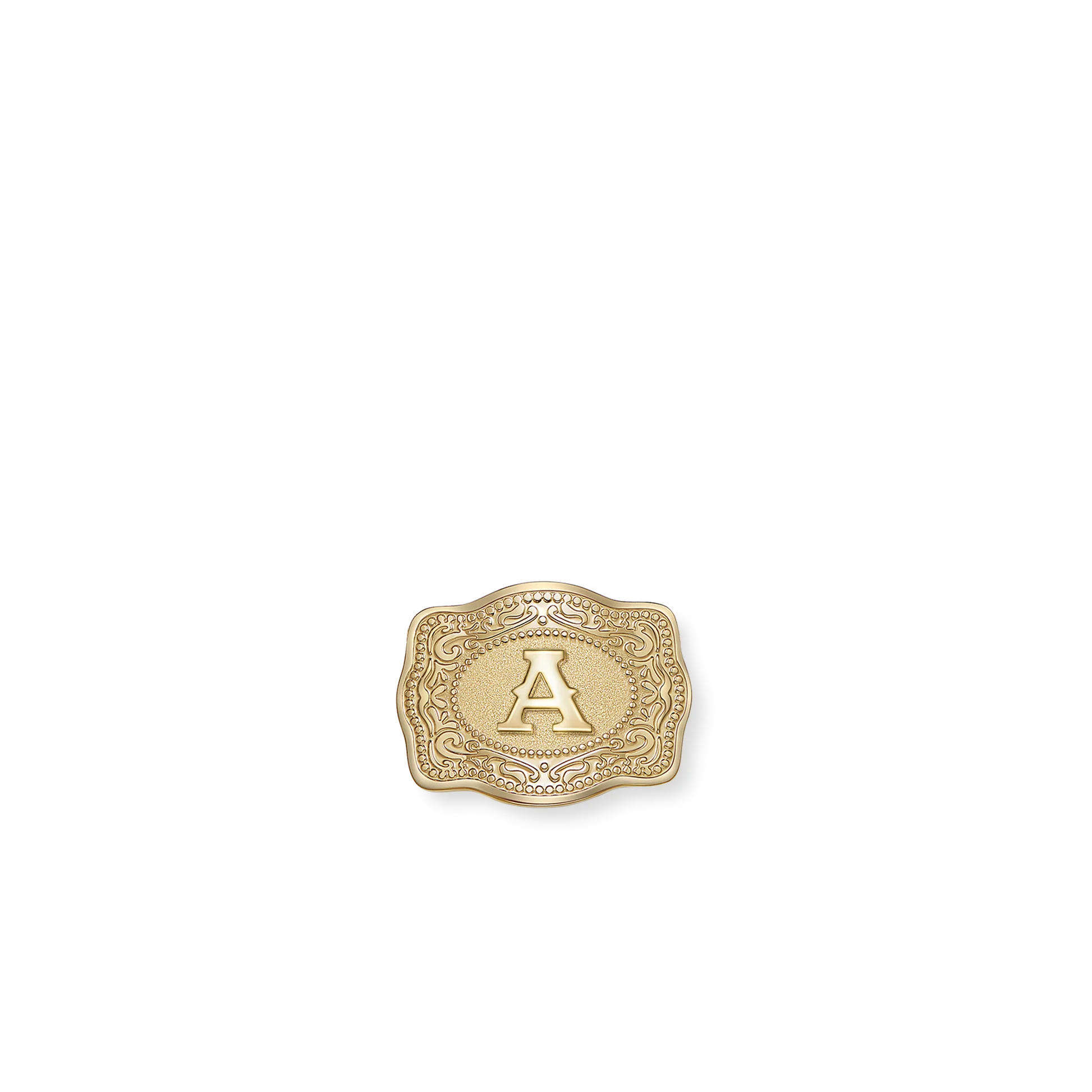 SpurWest Mini Belt Buckle Hatpin (Initial) Gold
