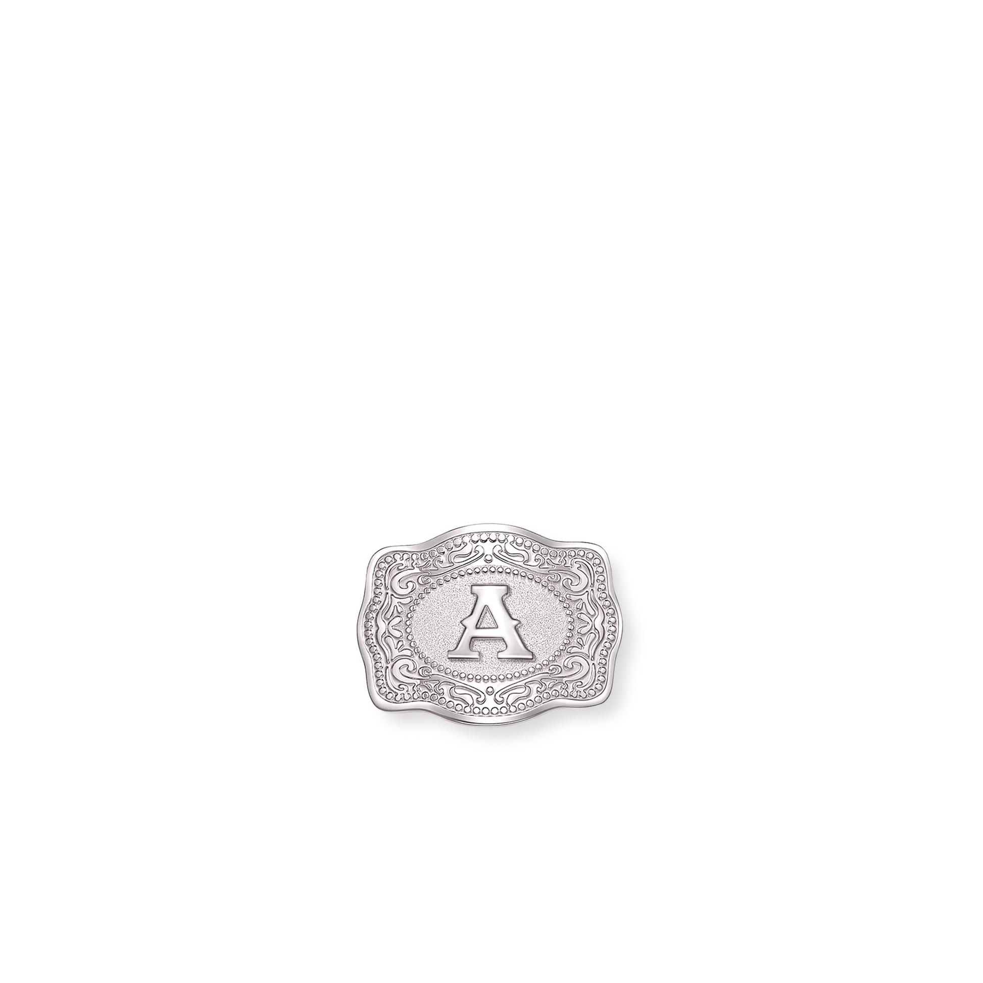 SpurWest Mini Belt Buckle Hatpin (Initial) Silver