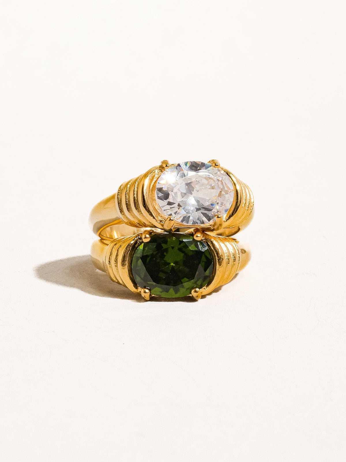 Flanerie Verna 18K Gold Non-Tarnish Rhinestone Ring