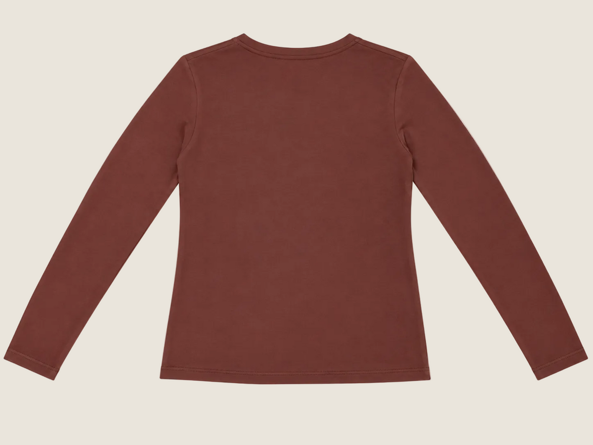Z Supply Second Skin Crew LS Dark Rosewood