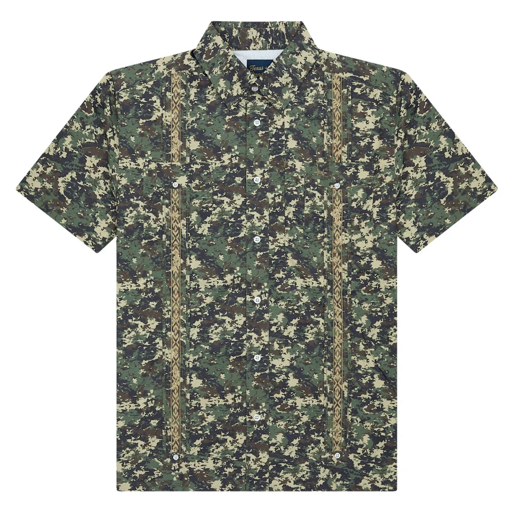 Texas Standard Guayabera Libre- Camo Sigilo- Green