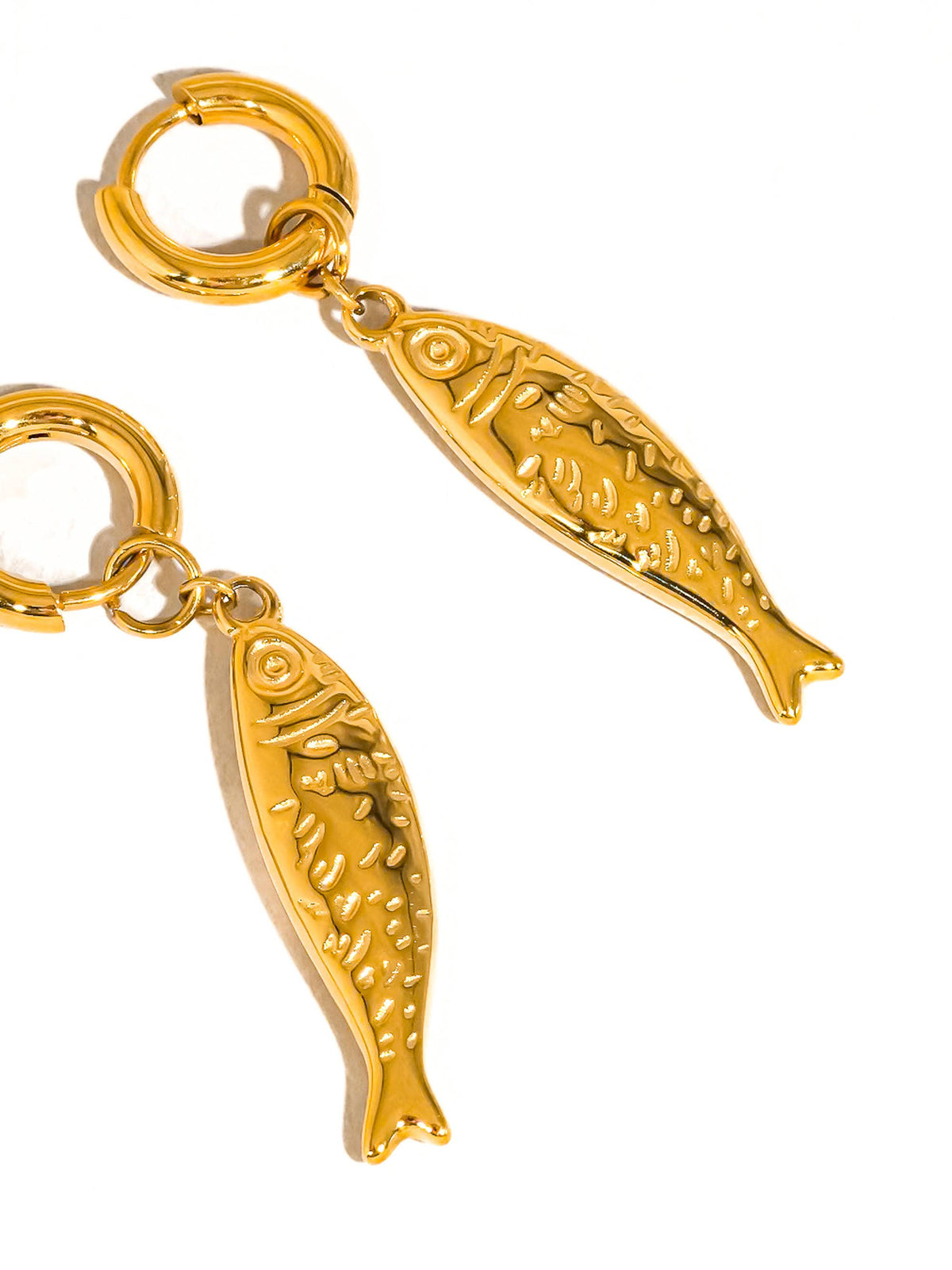 Flanerie Nibe 18K Gold Non-Tarnish Fish Hoop Earring