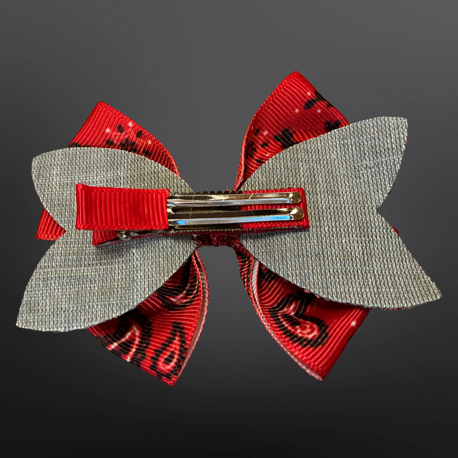 Westrian International Western Red Paisley Print Hair Bow