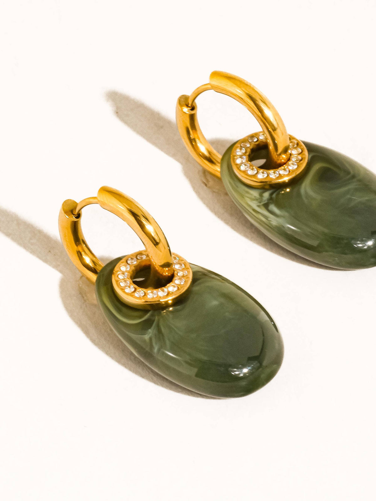 Flanerie Canari 18K Gold Non-Tarnish Resin Hoop Earrings