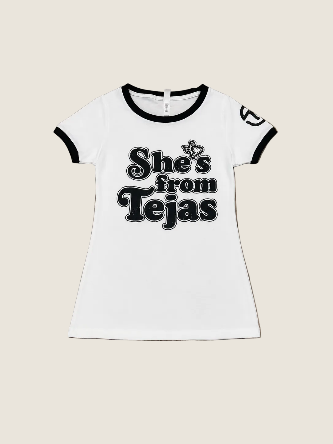 Women's Tejas Rodeo She's From Tejas Black Trim Shirt