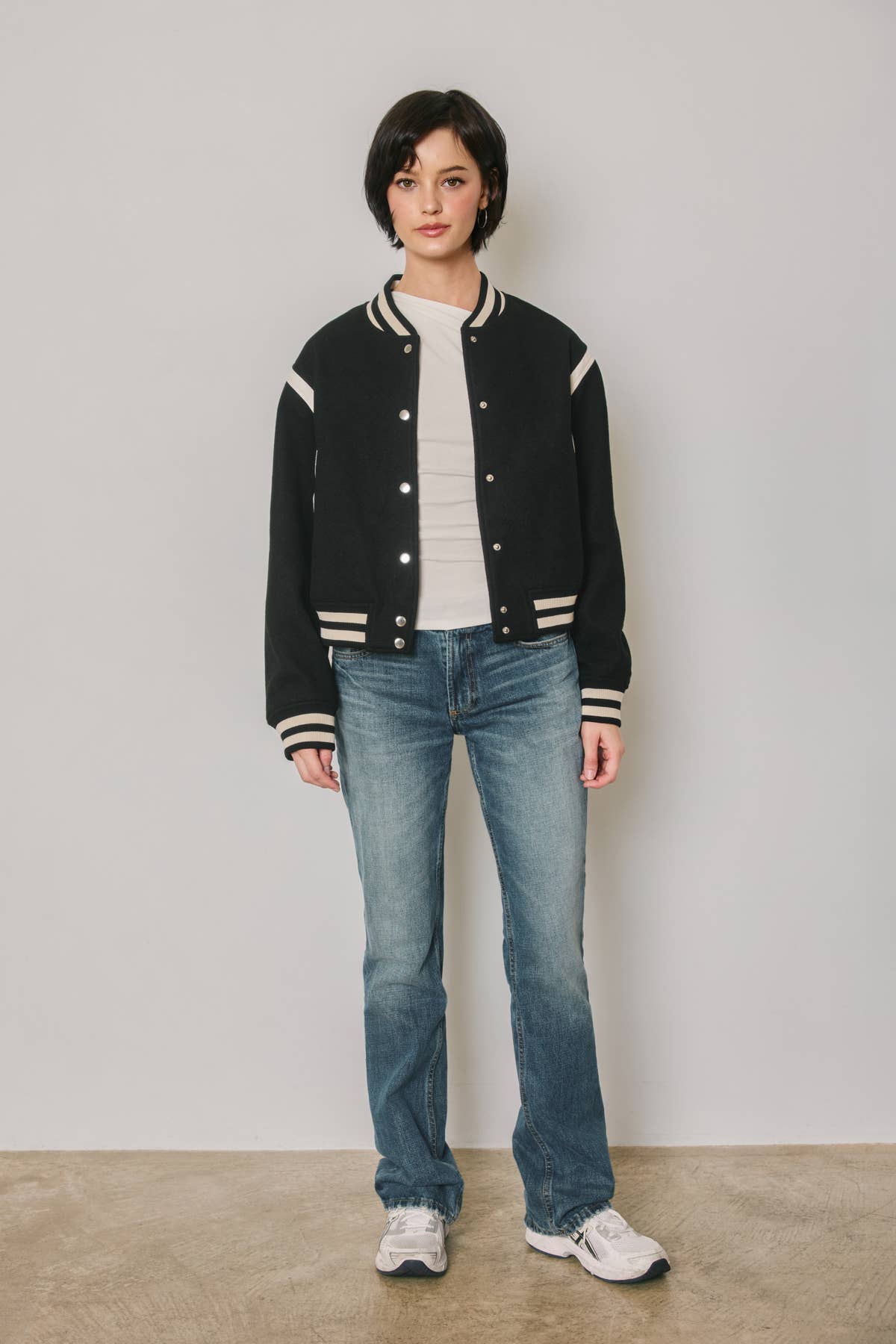 Shrunken Varsity Bomber Jacket