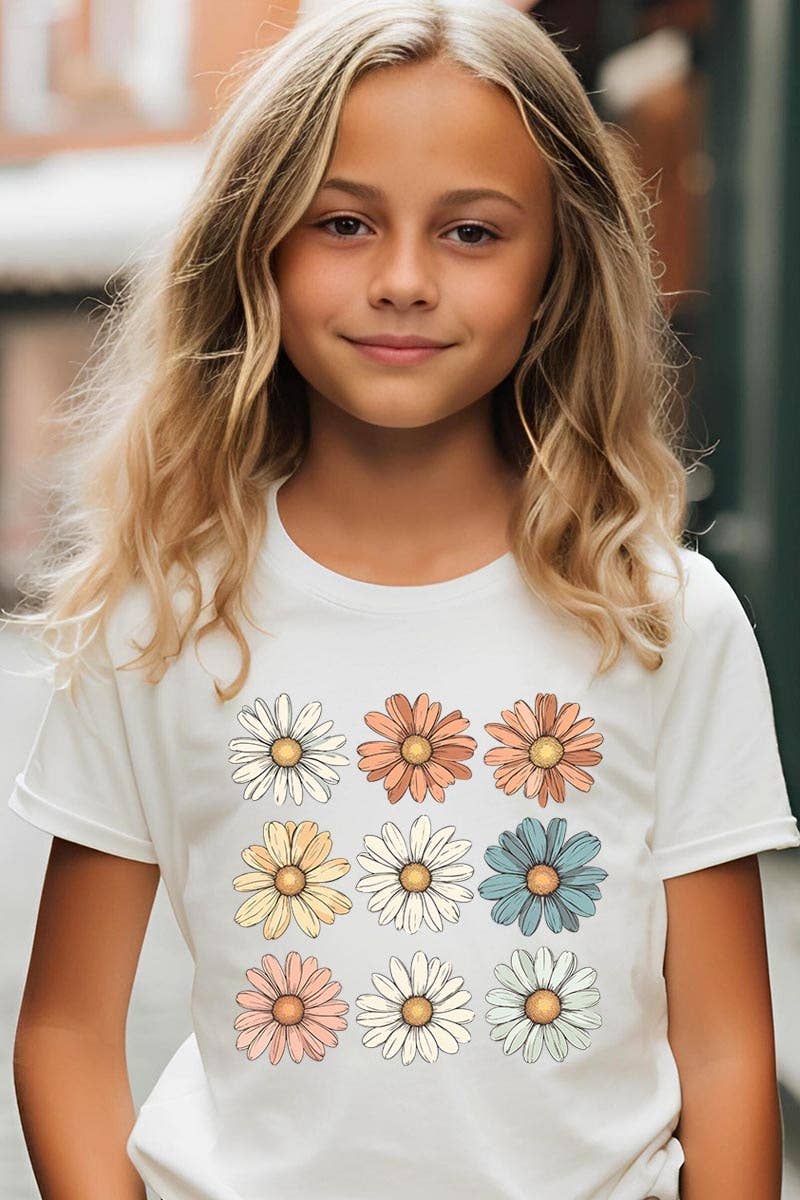 ColorBear Retro Daisy Flower Kids Graphic Tee