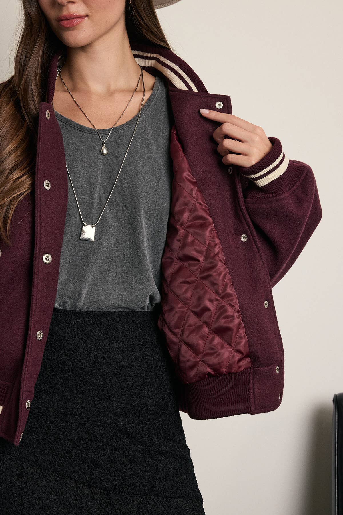 Raisonnel Quilting Vintage Varsity Bomber Jacket